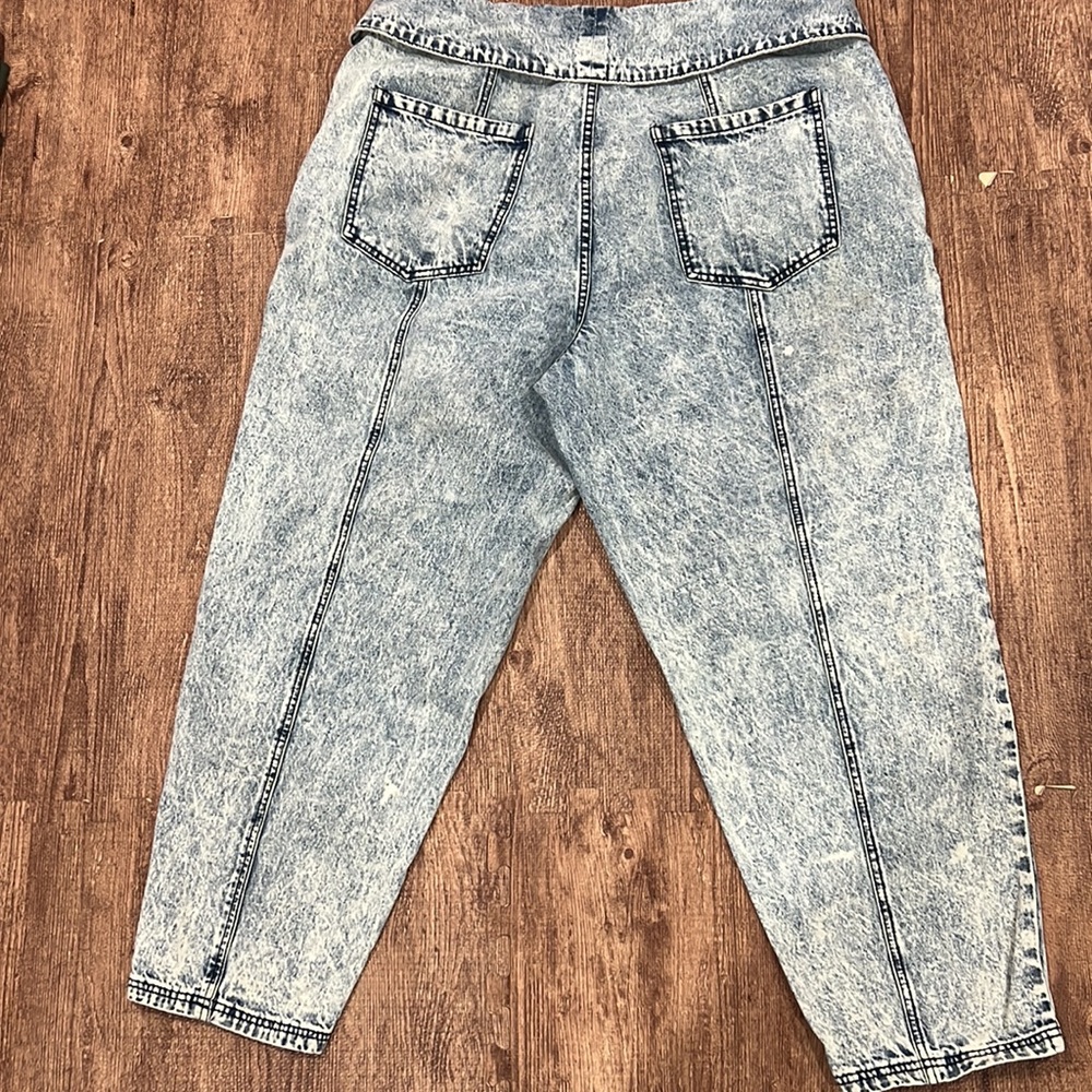 Eloquii Tie Waist Acid Wash High Waist Baggy Jeans - Picture 7 of 10